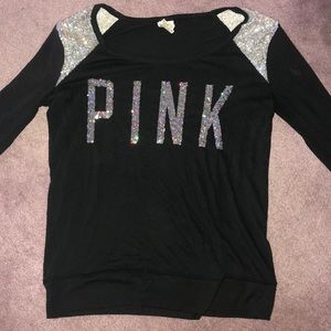 PINK SEQUIN VICTORIAS SECRET LONG SLEEVE SHIRT